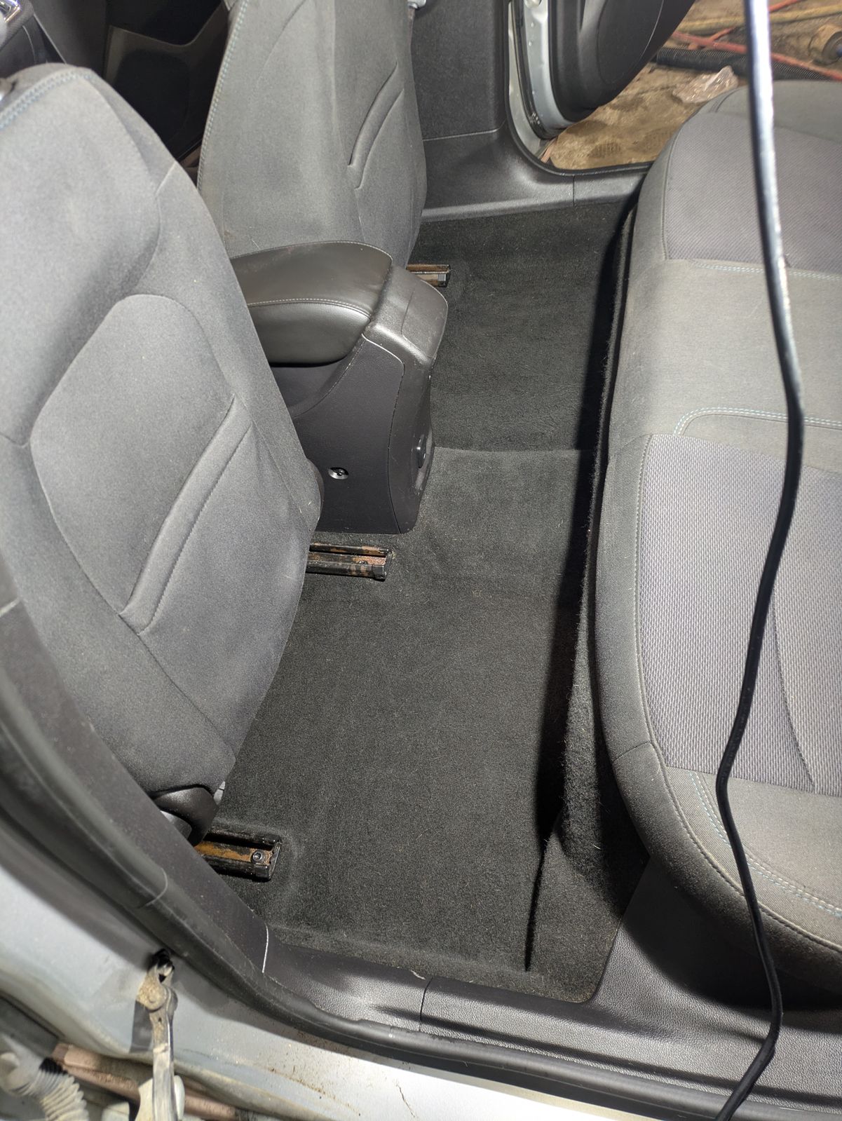 Front seats and floor carpet shampooed and extracted during interior detailing in Granville, Ohio